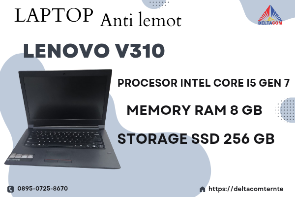 LENOVO V310 TYPE BARU BODY SLIM, PROSESOR INTEL CORE i5 GEN 7 RAM 8 GB SSD 256 GB DISPLAY 14 INCH MULUS